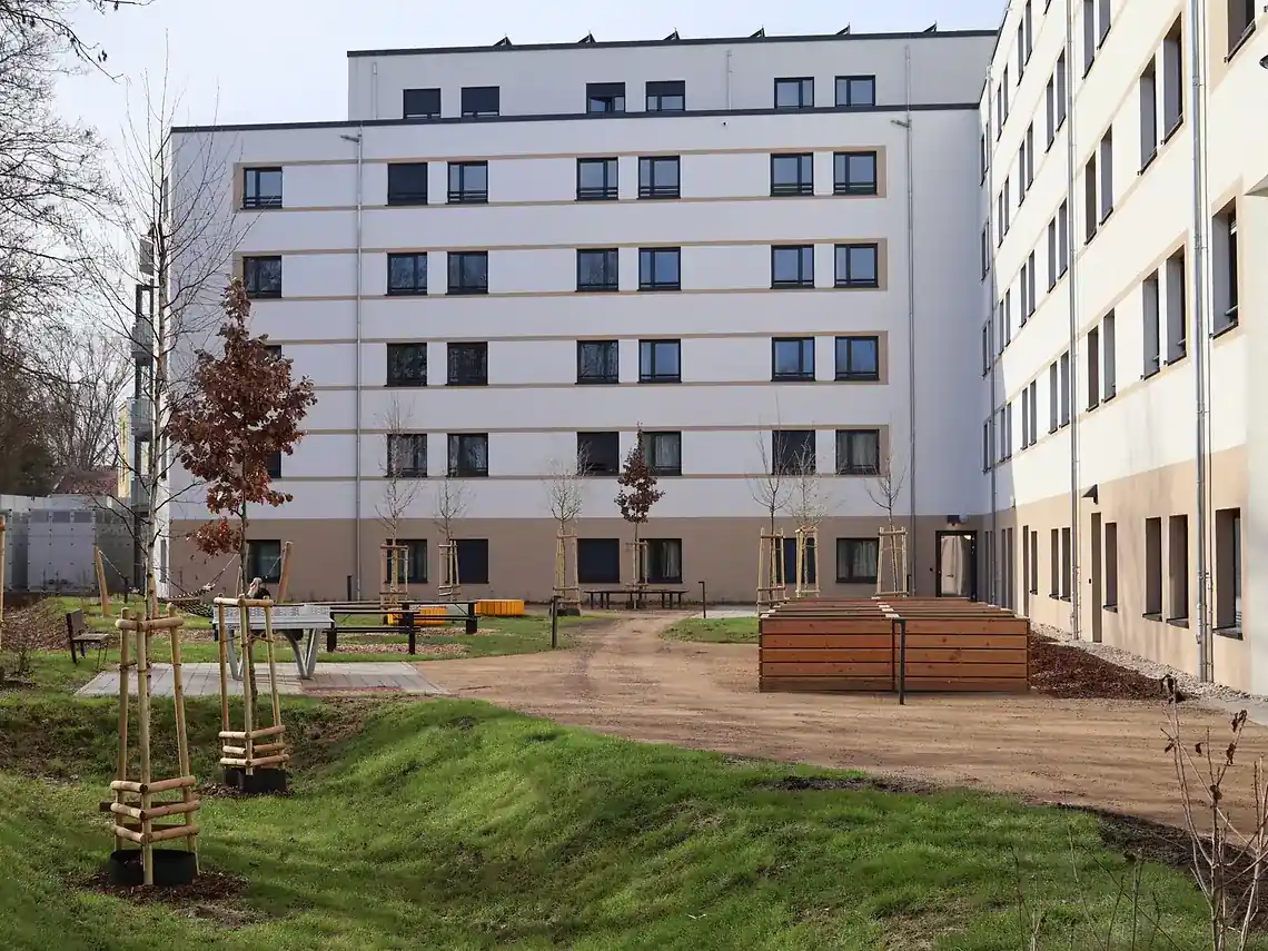 Exterior of modern student accommodation at Tierpark in Berlin