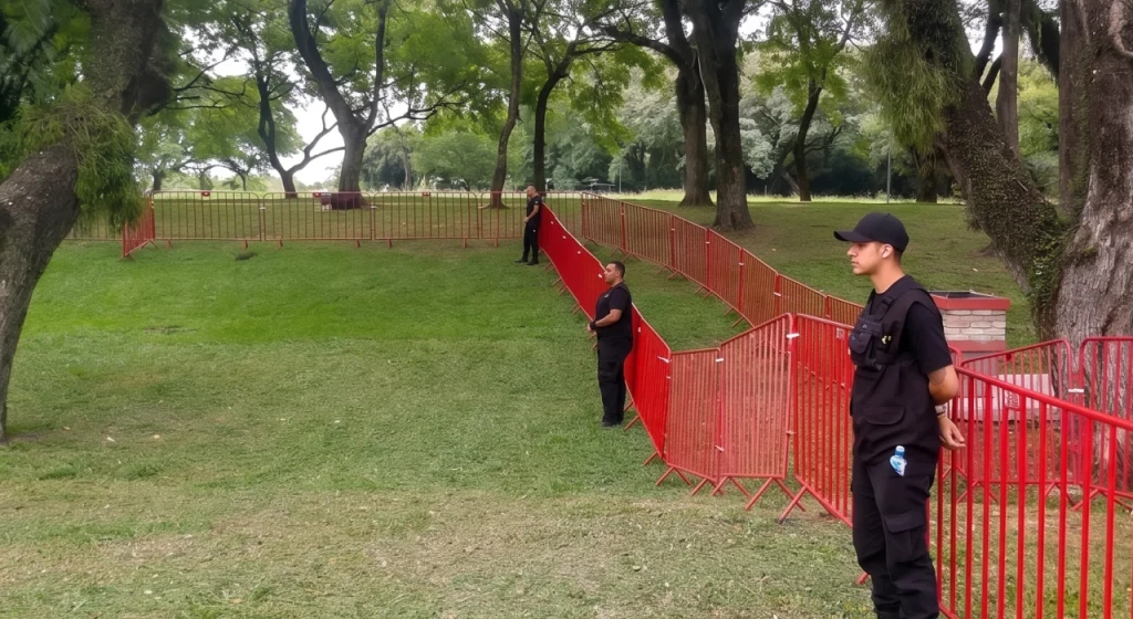 Homem fazendo a segurança na entrada de uma festa.