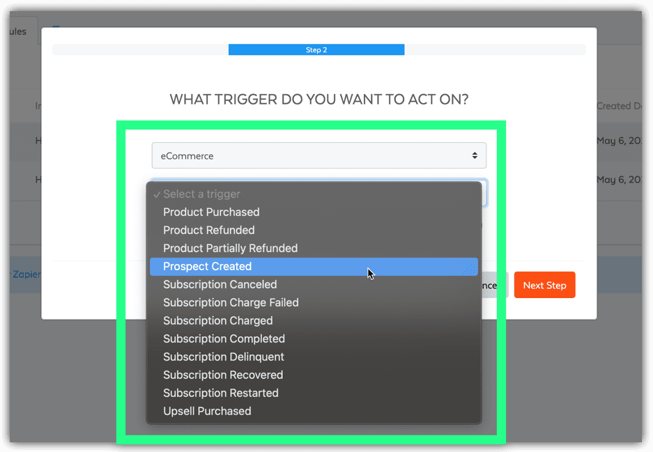 Begin Automation With SamCart Trigger Actions