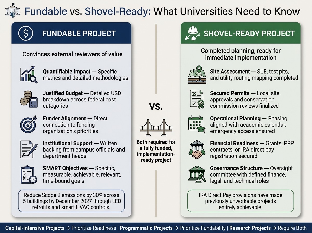 Fundable vs. Shovel-Ready Projects: Key Differences for Universities