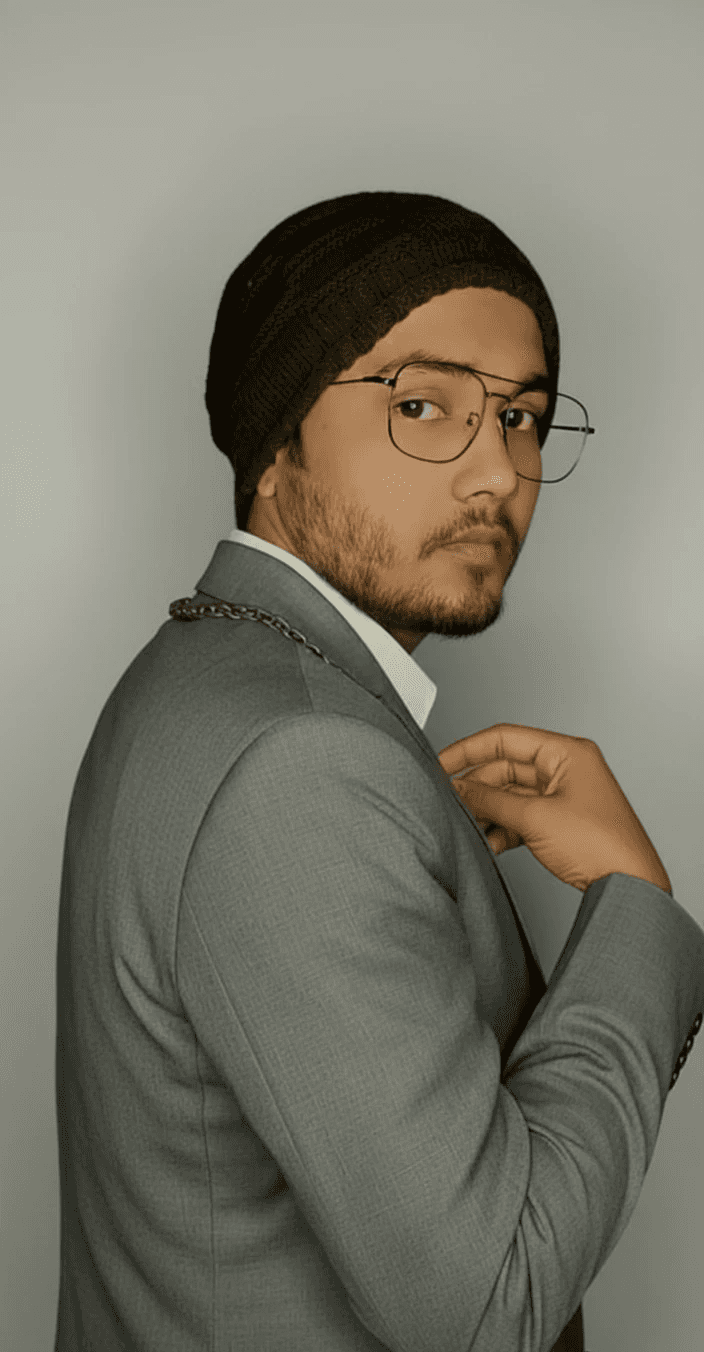 Portrait of portfolio creator – front view