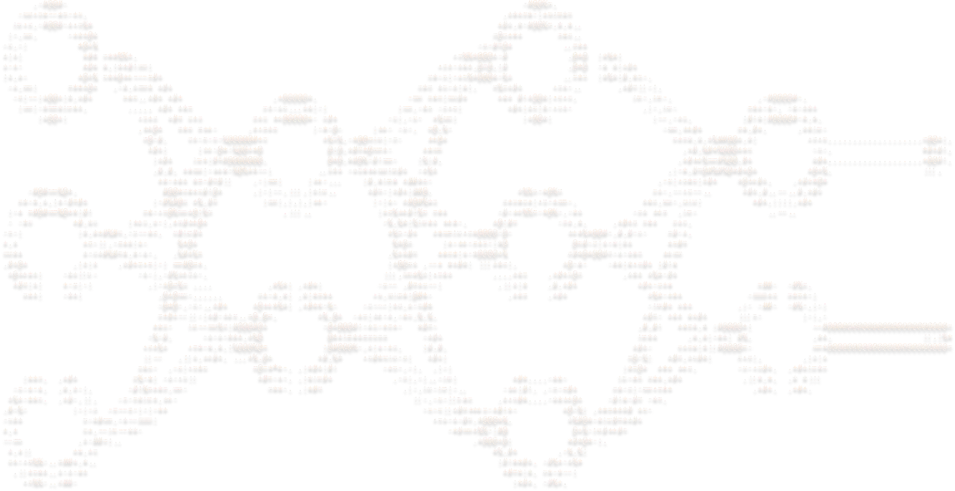 ASCII‑konst som visar ett neuralt nätverk: cirkulära noder i flera lager sammankopplade av bågformade linjer på svart bakgrund, med signaler som “flödar” från vänster till höger.