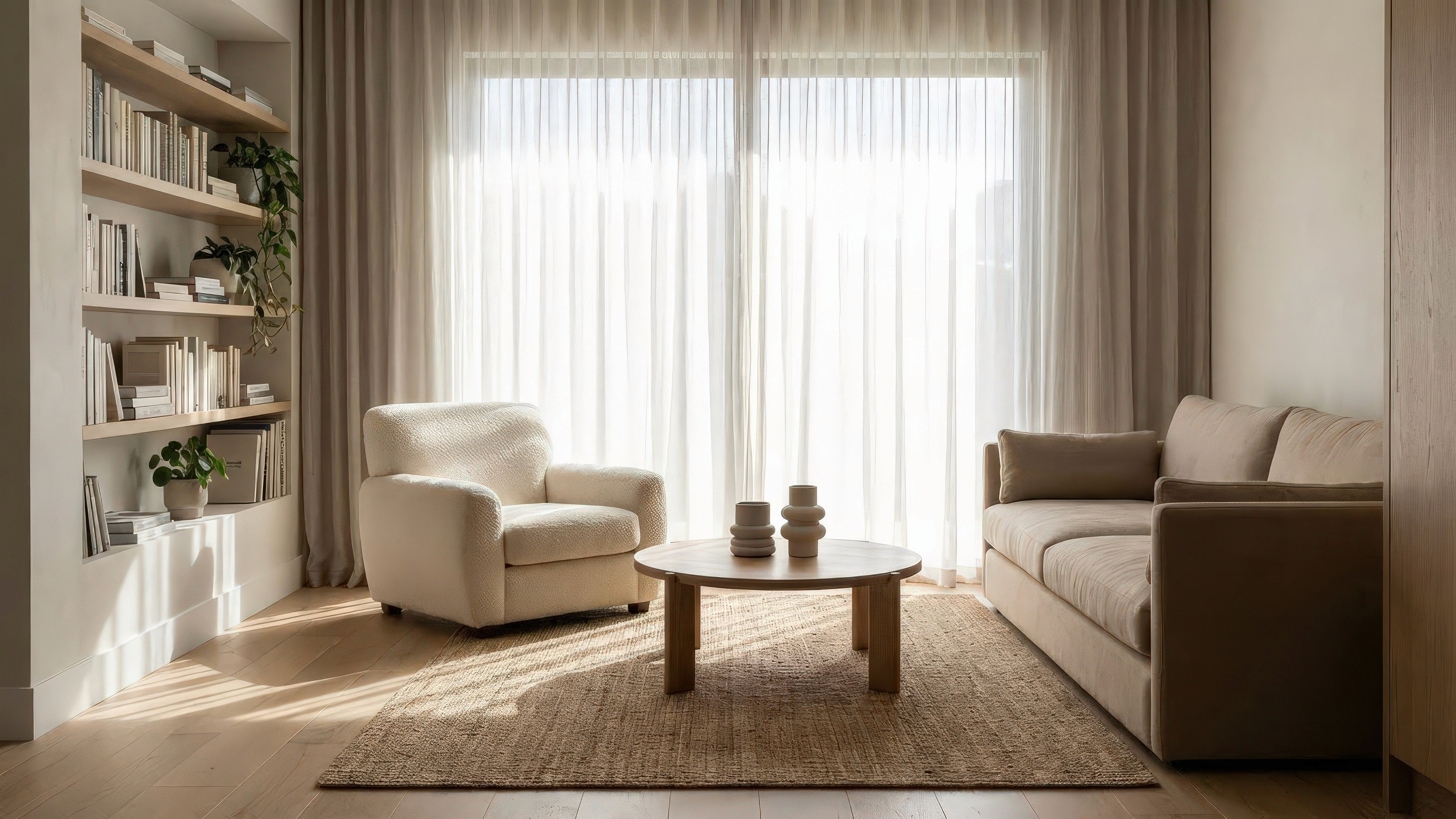 white and brown living room set