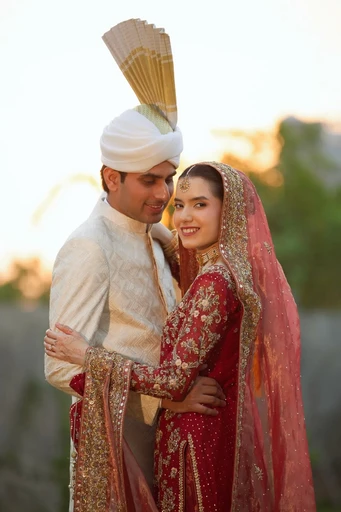 Luxury wedding photography in Islamabad with cinematic bride and groom portraits