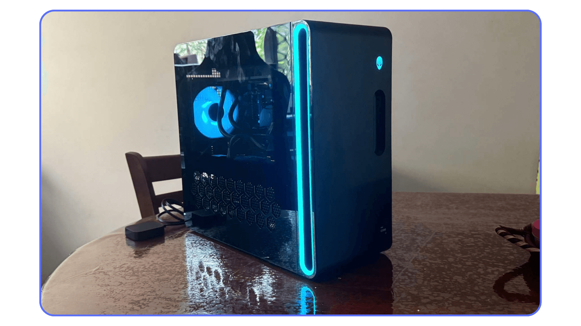 Compact desktop PC with RGB lighting, small form factor system for Blender and creative work