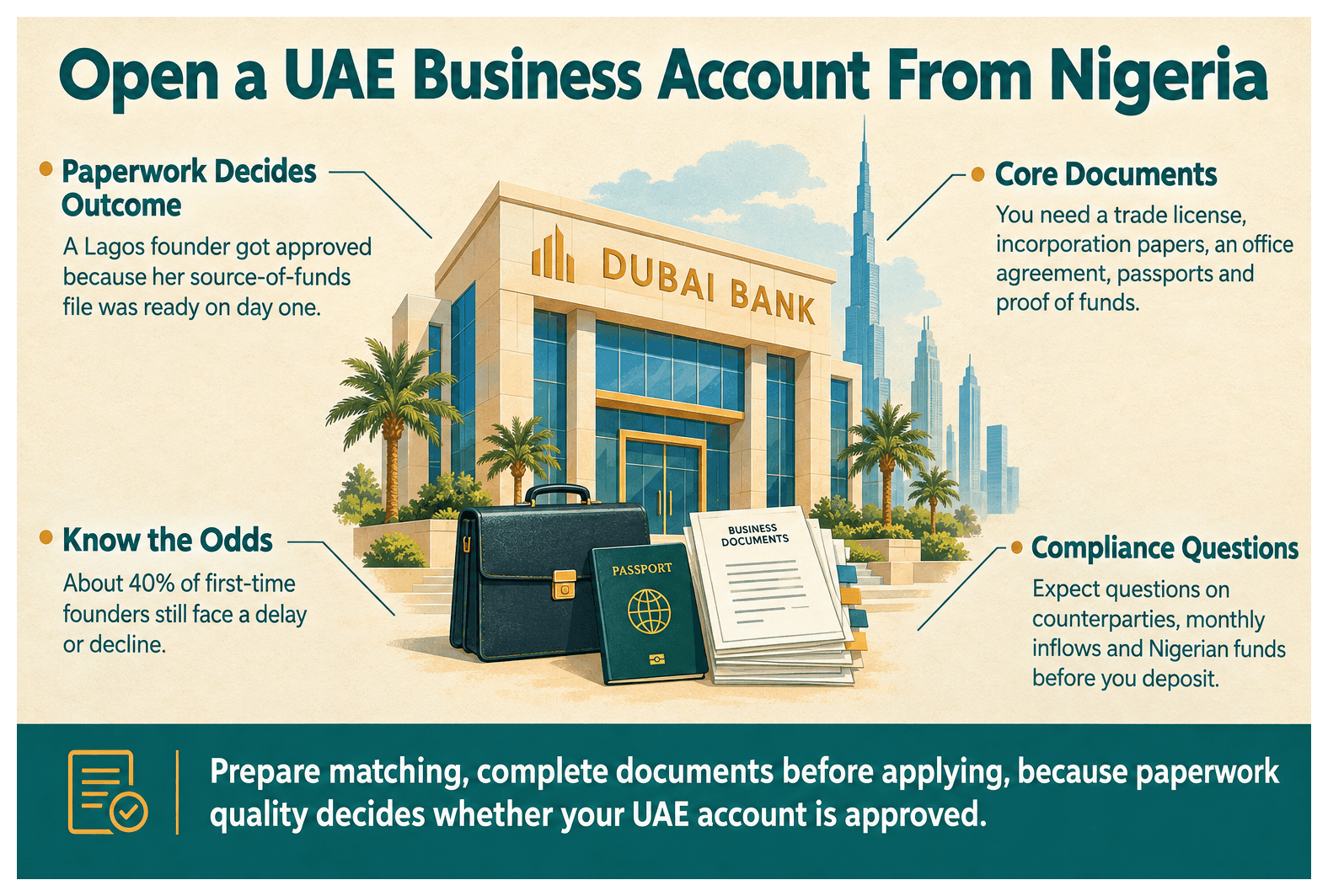 Infographic: Opening a UAE Corporate Bank Account as a Nigerian Entrepreneur