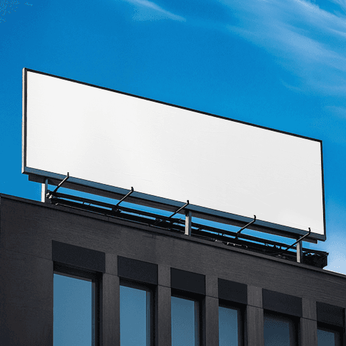 Billboard mockup on a modern building