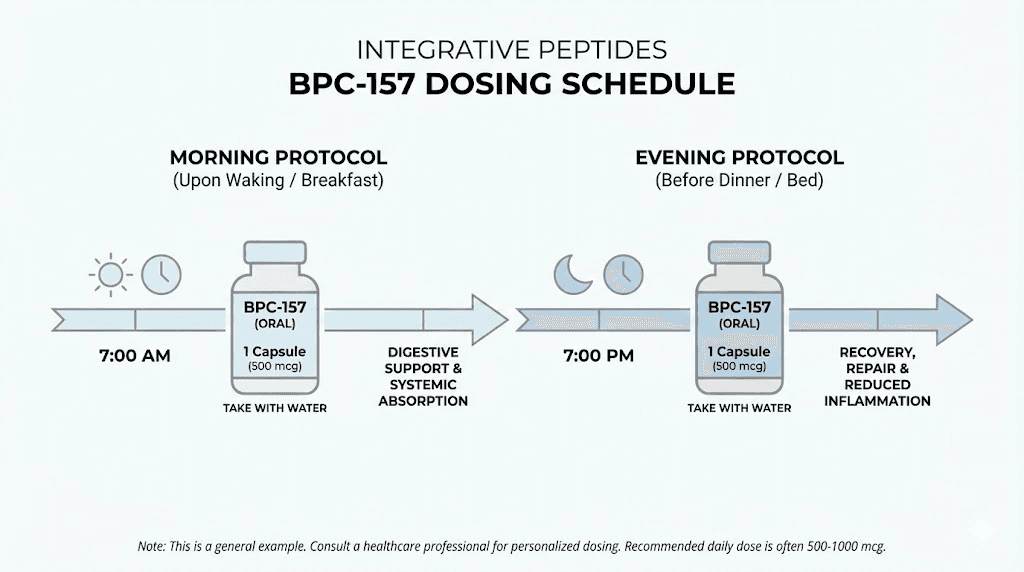 Integrative Peptides BPC-157 dosing schedule and timing guide
