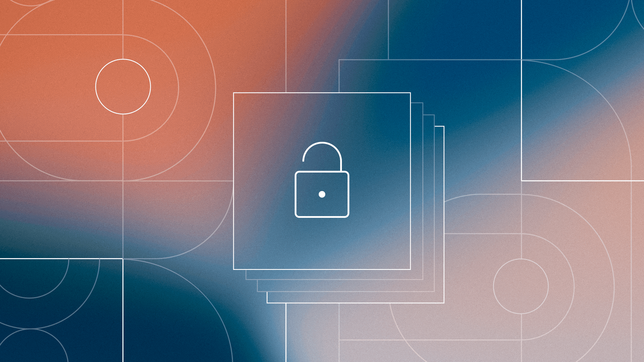 Grids and icons featuring a lock with files