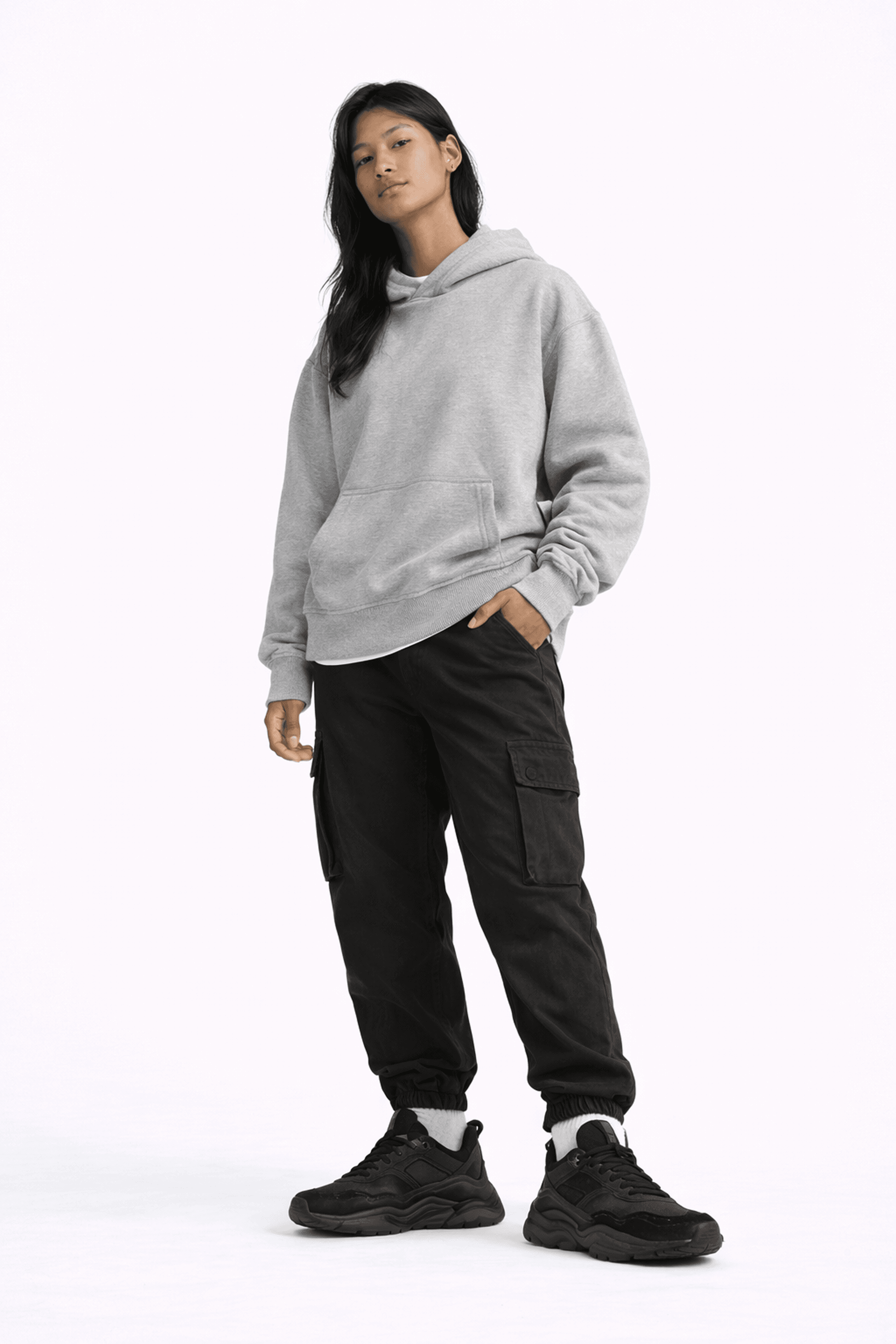 black and white crew neck t-shirt