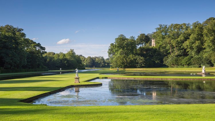 An image of a lake at Studley Royal Deep Park