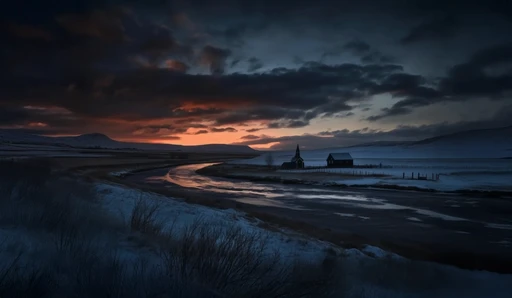 Myrká, Skull shaped glass and bottle in Icelandic nature