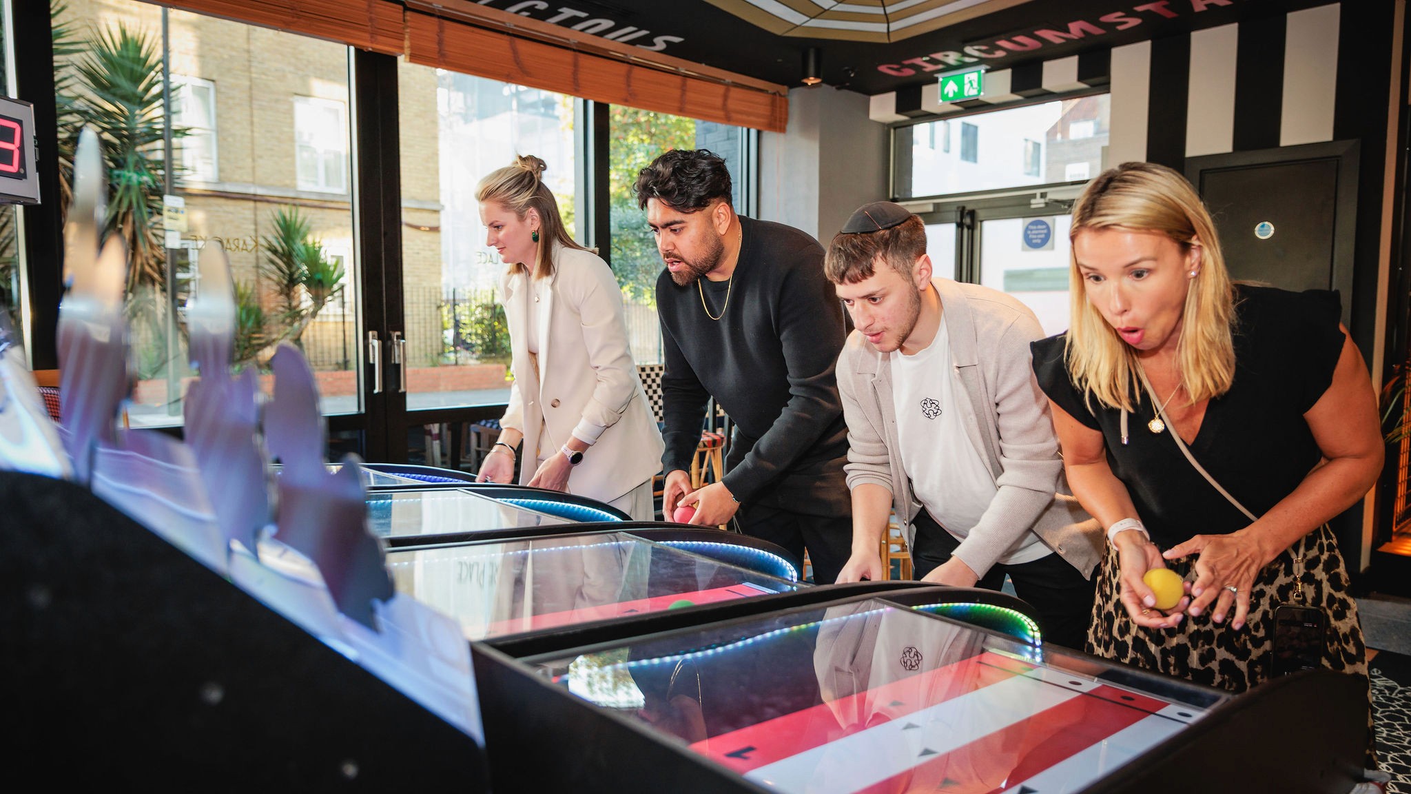 Snow-covered chalet venue for IQUW corporate ski event