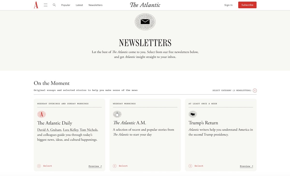 the atlantic newsletter signup form