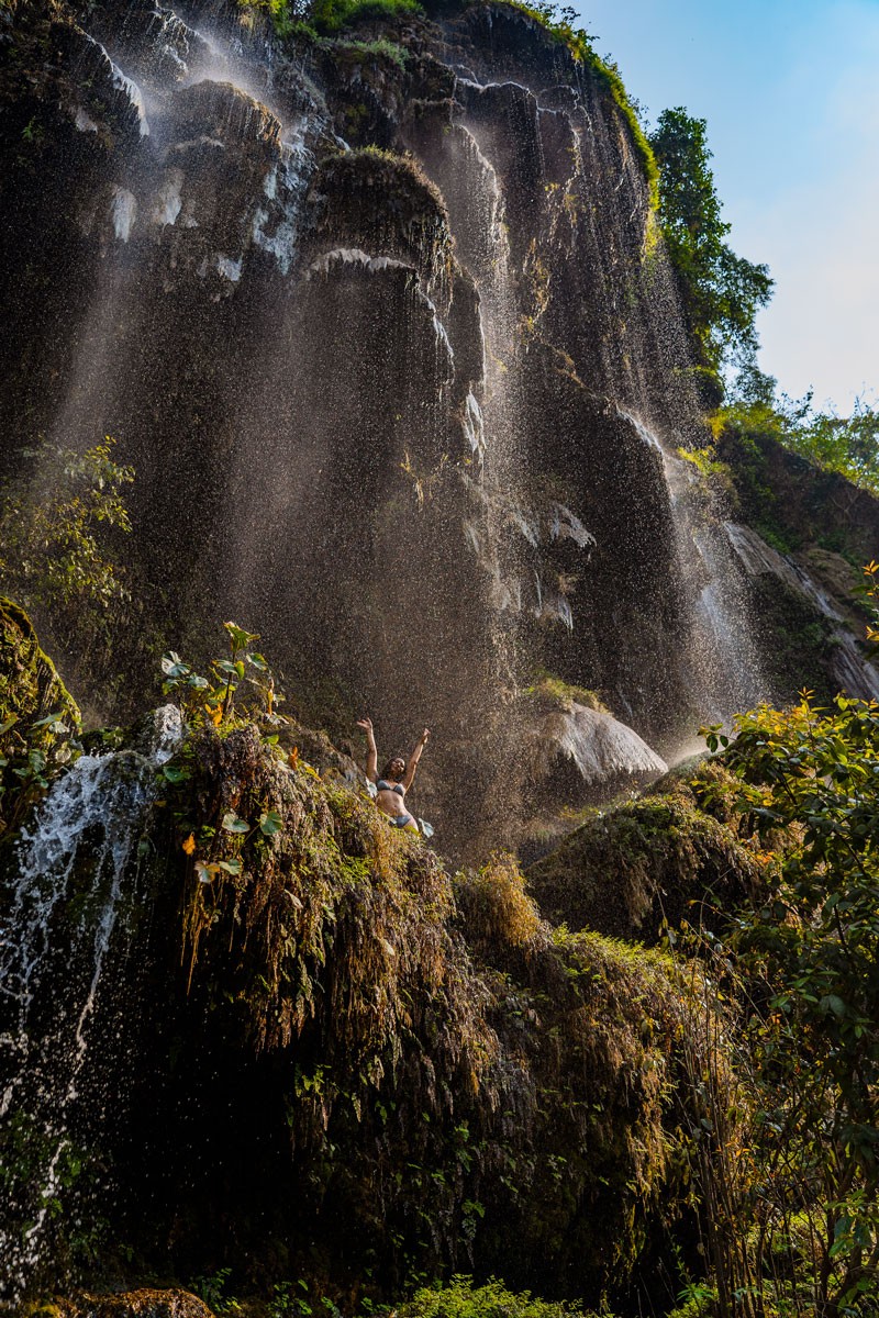 The view from the Patna Waterfall in Rishikesh, India