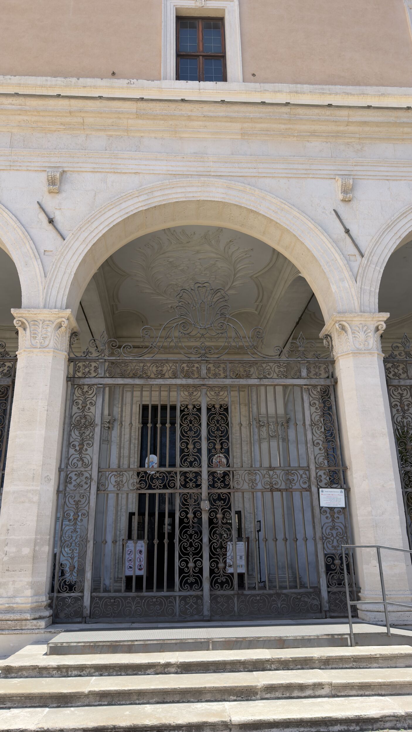 Entrance of the Basilica di San Pietro in Vincoli above Colle Oppio, Rome