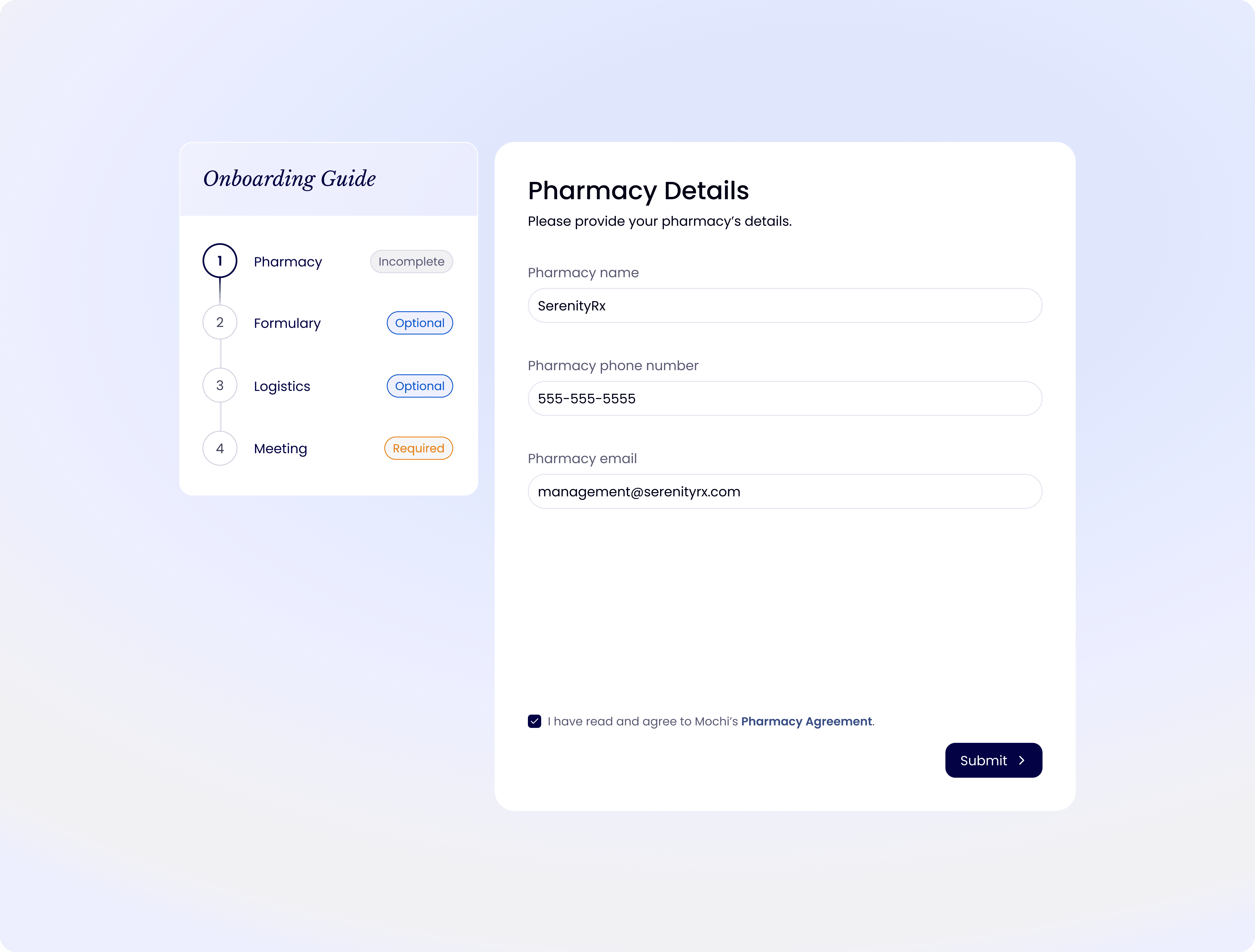 Onboarding form