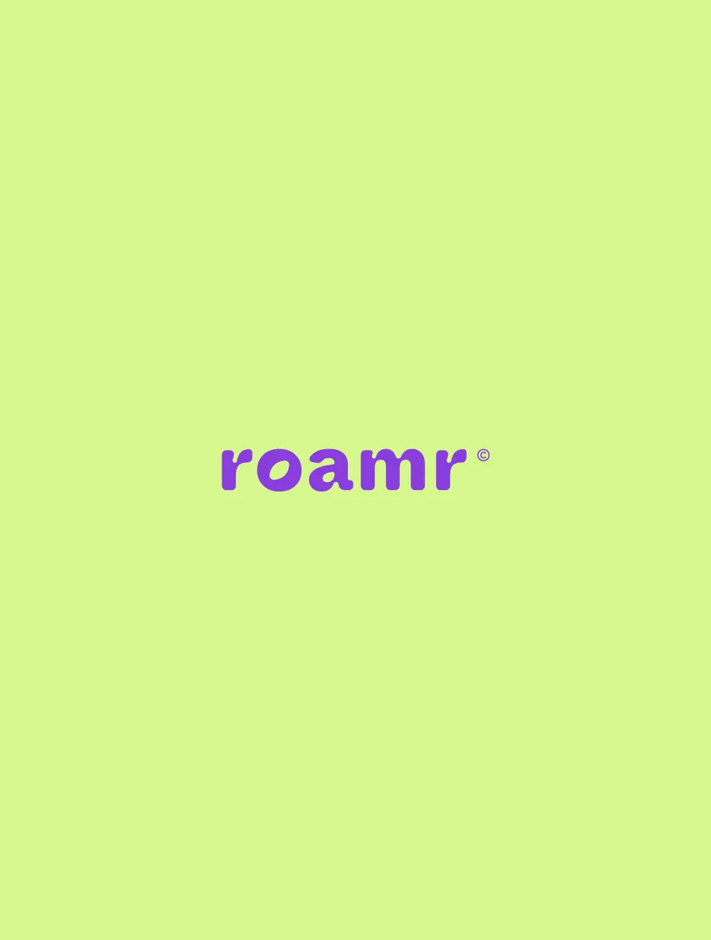 Roamr main logo on a green background.