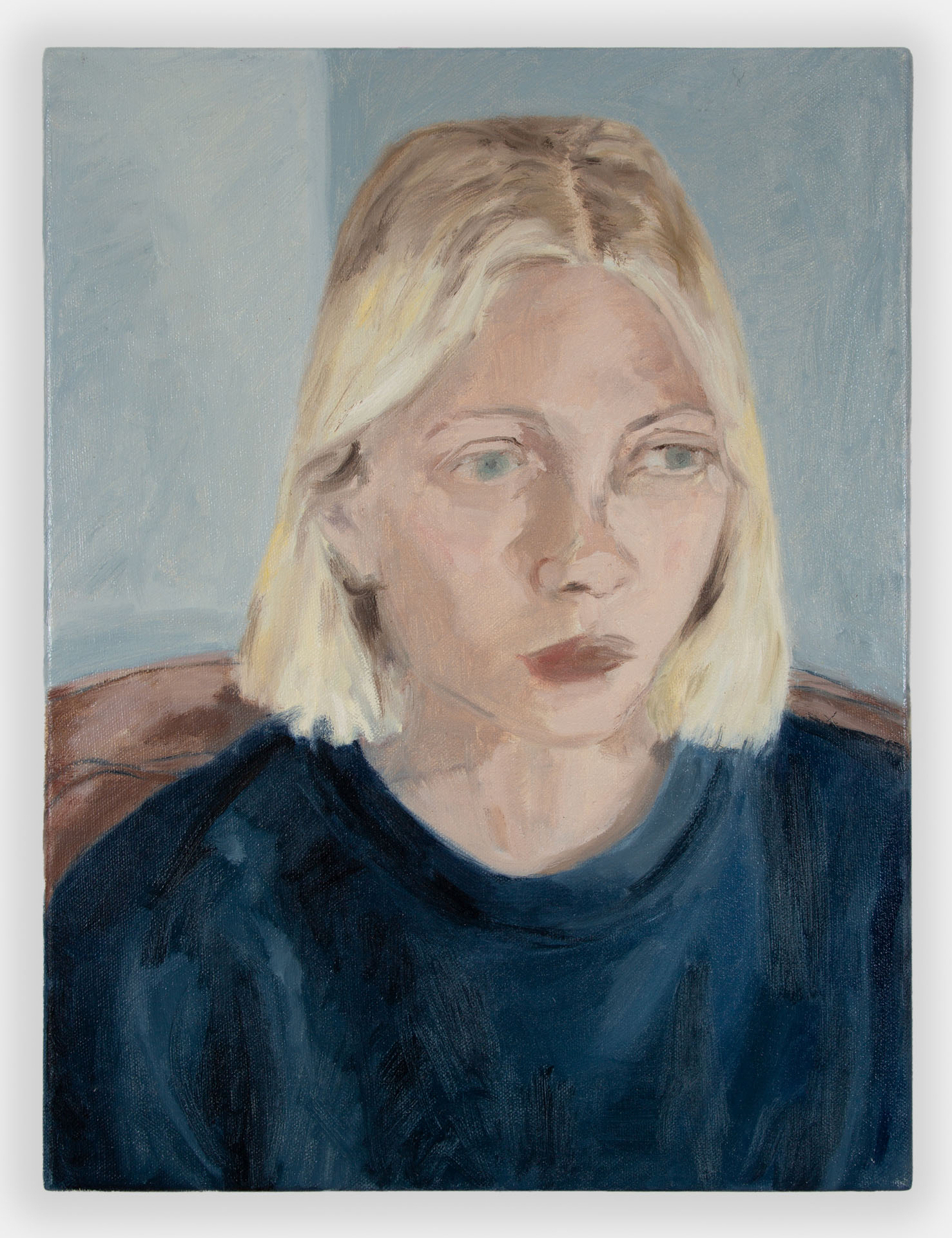 Tavi on Hermance Lane, 2022, oil on canvas, 17x13"
