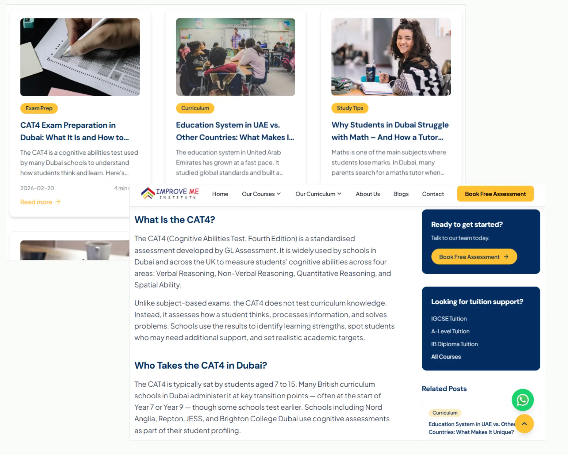 CAT4 exam preparation and educational tutoring services for students in Dubai and UAE.