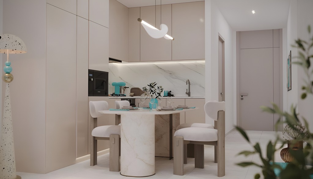 Stylish living room in Reef 996 Dubai, featuring a blend of modern design, ample natural light, and comfortable seating arrangements.