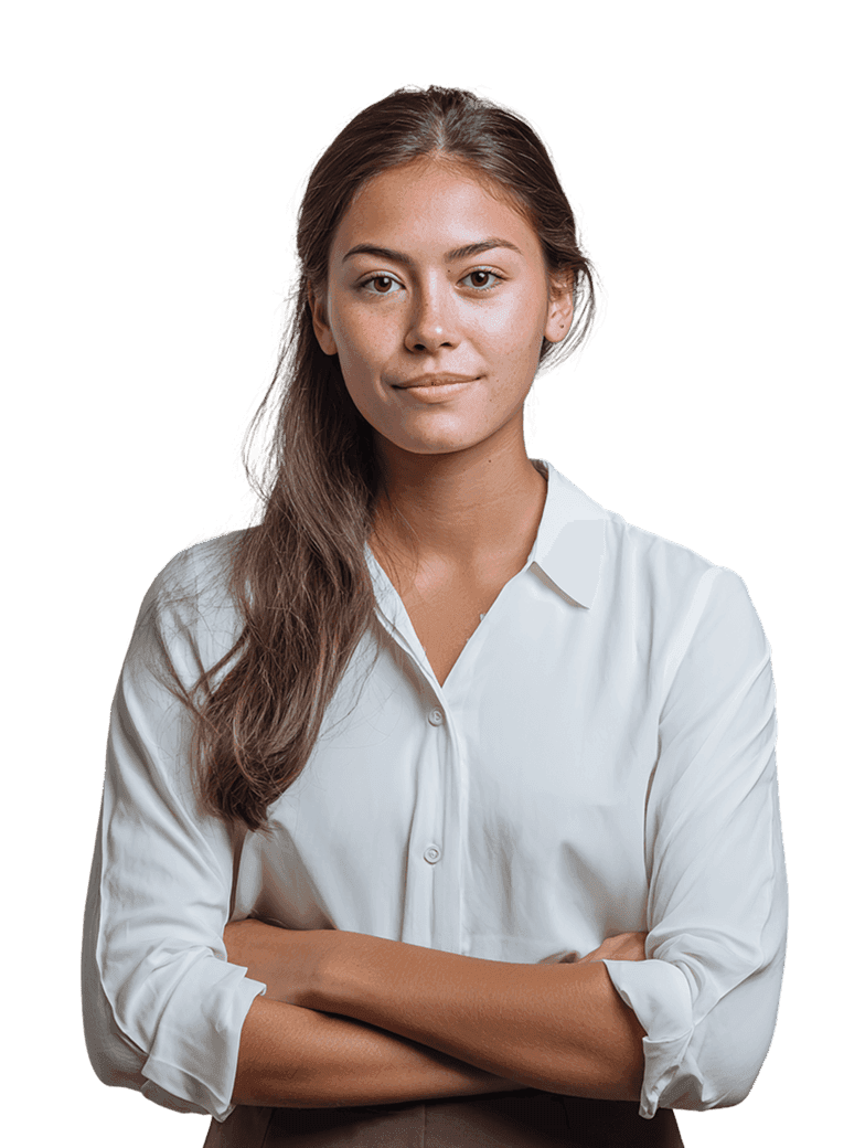 Portrait professionnel d'une femme avec un dossier dans la main