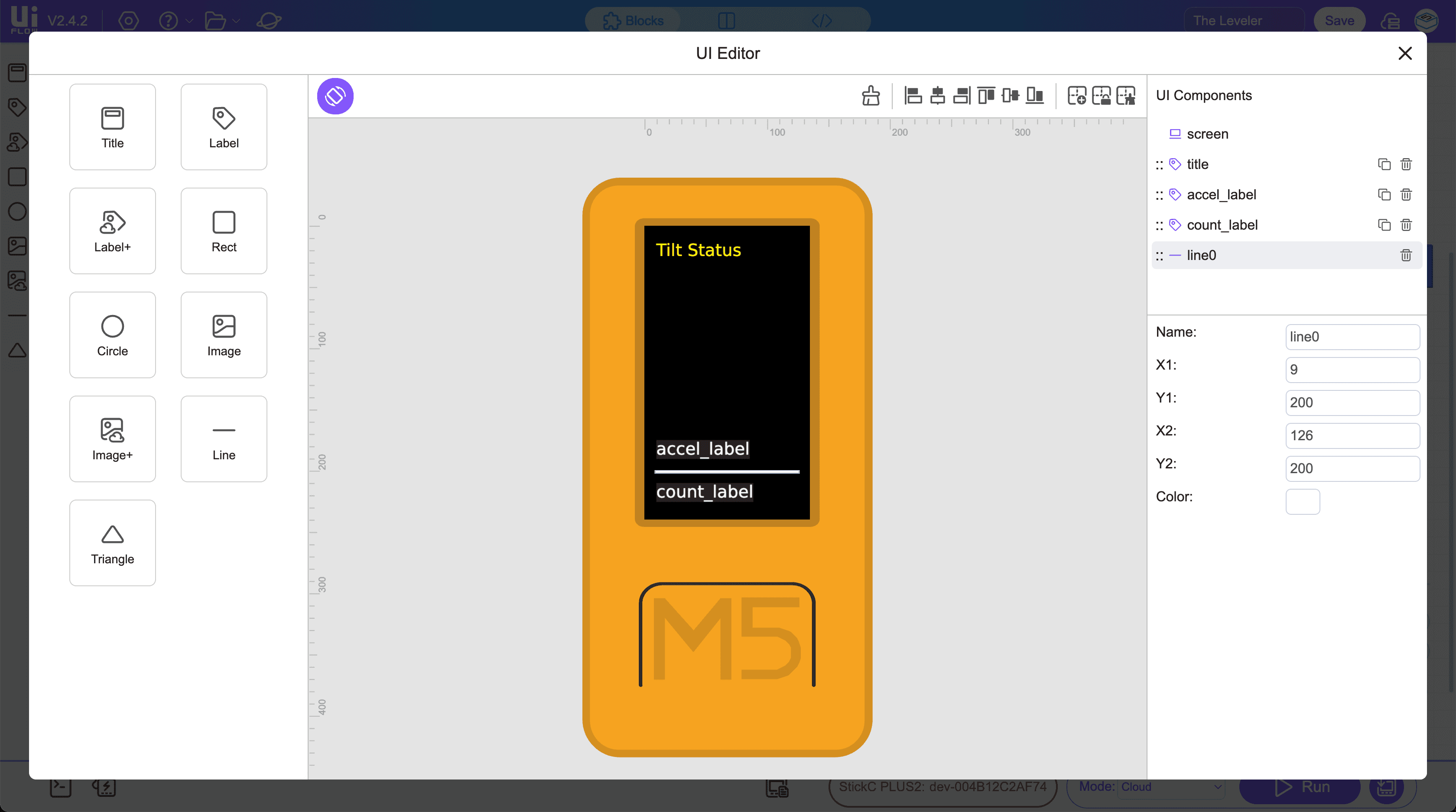 UI Editor in UIFlow2 IDE