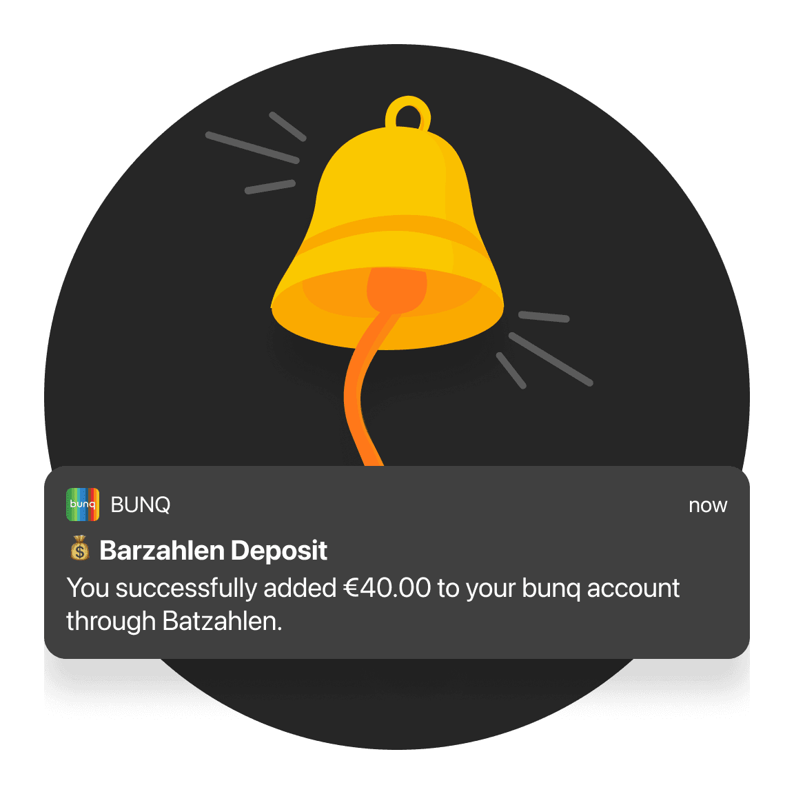 A notification alert with a yellow bell icon, indicating a request through a messaging platform.