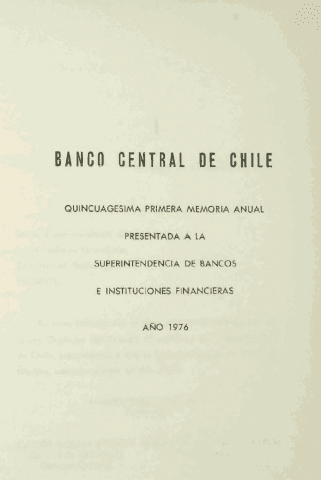 Banco Central de Chile. Memoria Anual 1976