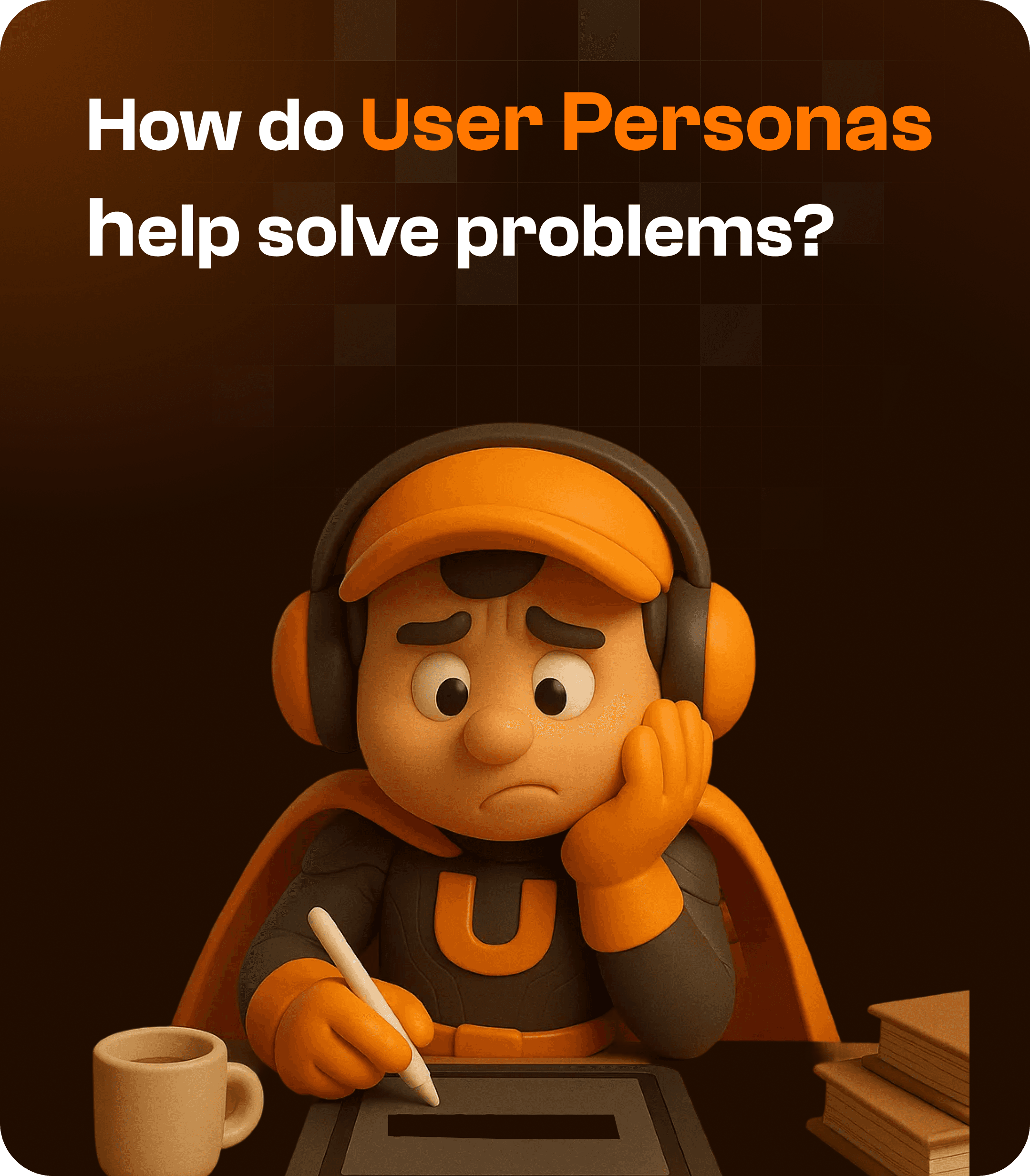 Mascot figuring out How do User Personas help solve problems?