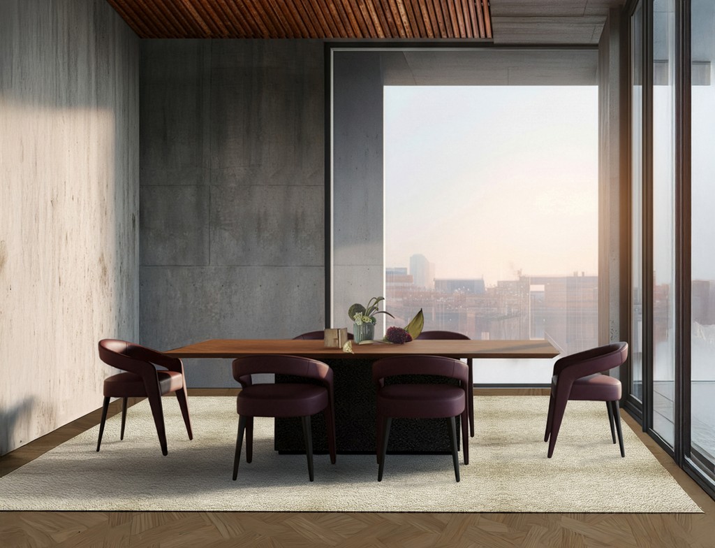 (غرف طعام فاخرة) Modern atmosphere for a luxury dining area in a metropolitan setting