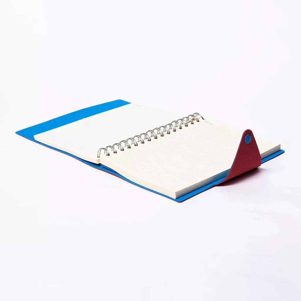 Lay-flat A5 spiral notebook with custom design