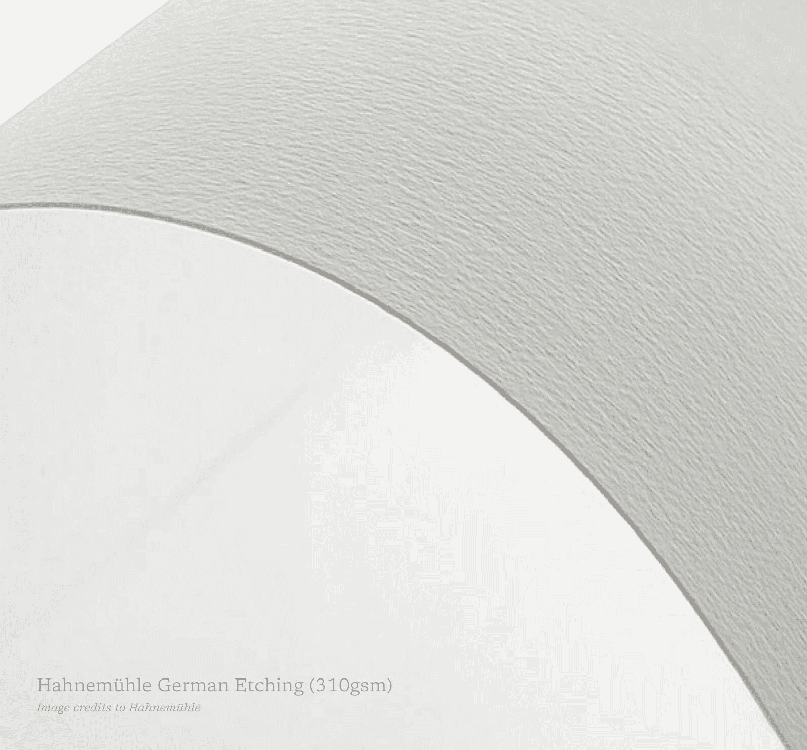 Close-up of Hahnemühle German Etching paper (310gsm) with a luxurious textured surface, ideal for showcasing modern Jewish wedding ketubah designs. Premium quality ensures lasting beauty and elegance.