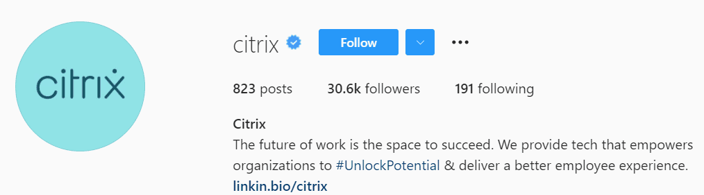 Citrix Instagram bio
