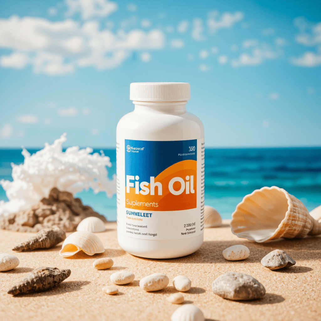 product photography of a bottle of fish oil supplements for cardiovascular support