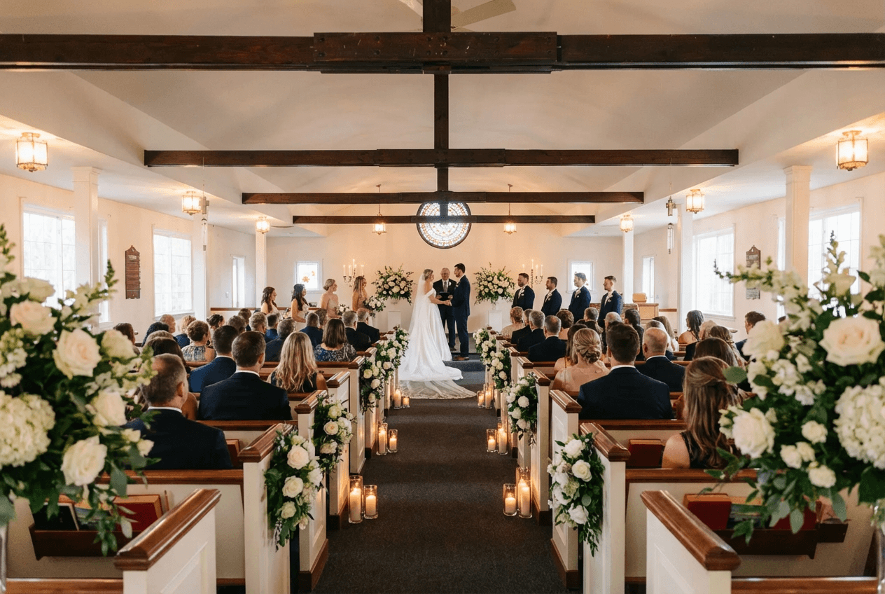 wedding in traditional church venue