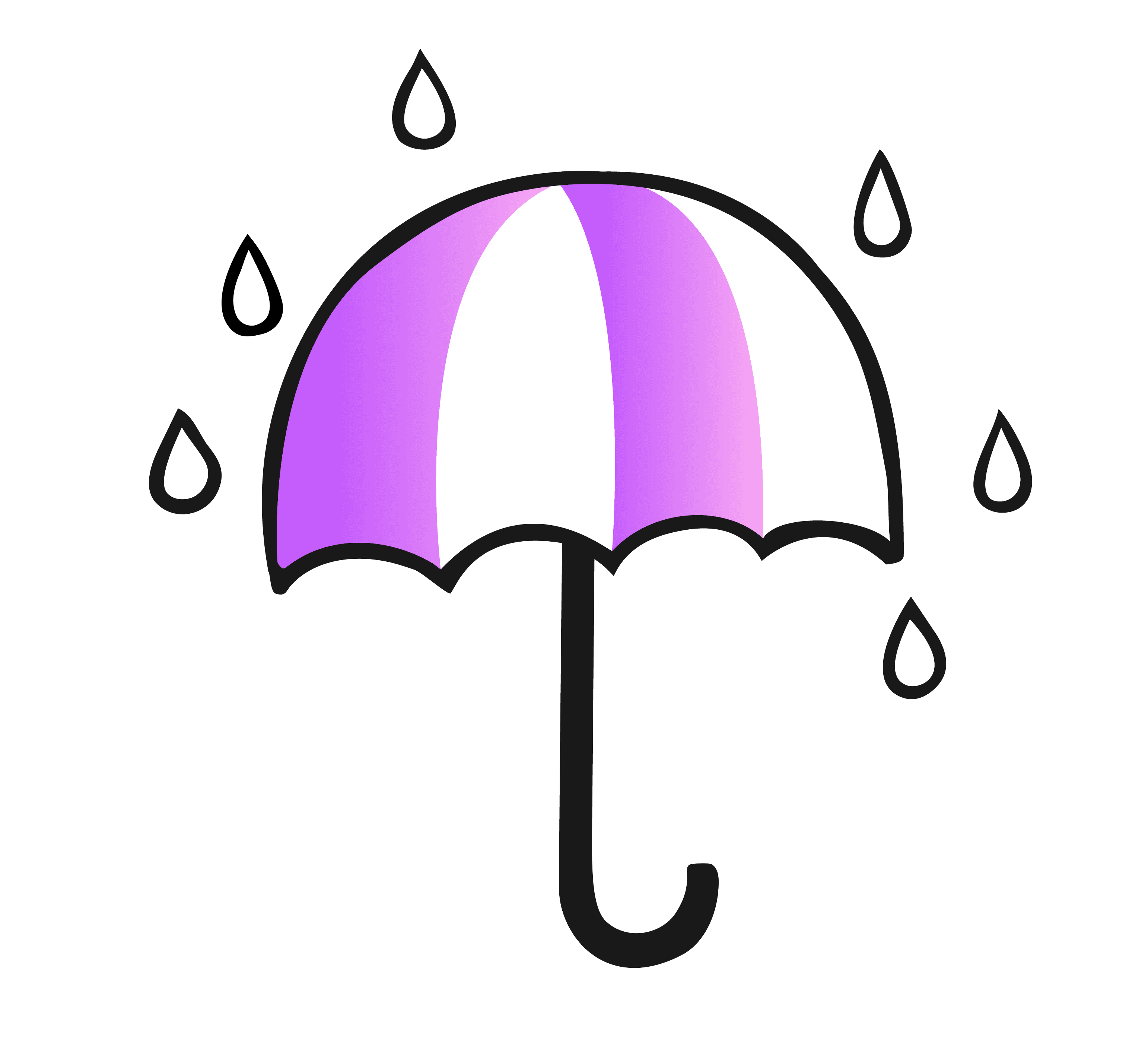 respite and family support icon displaying an umbrella with raindrops falling onto it