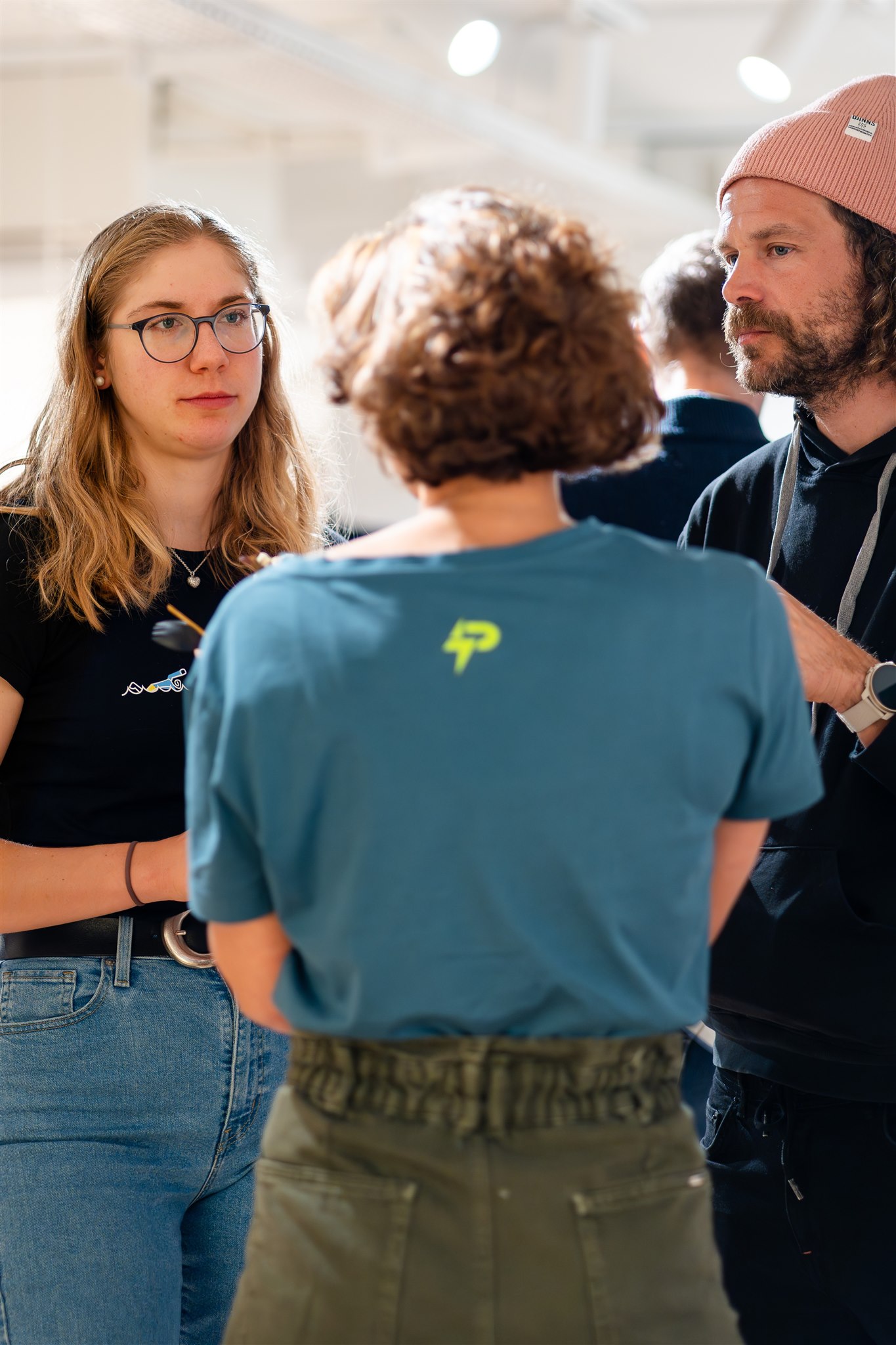 Small group conversation during event in Zurich