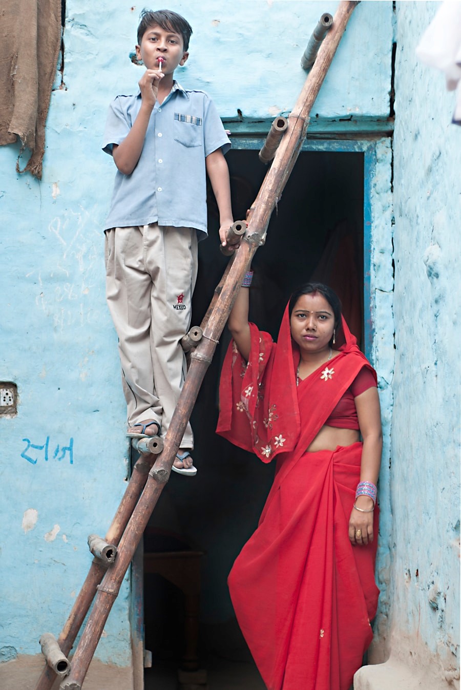 Indian children standing together