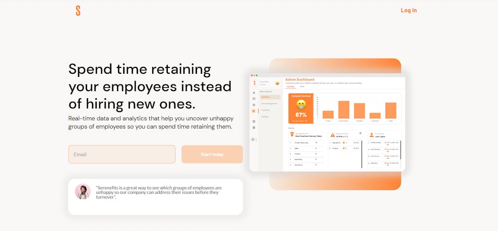 Serene Fits is a no code HR analytics app that was built on Bubble.io