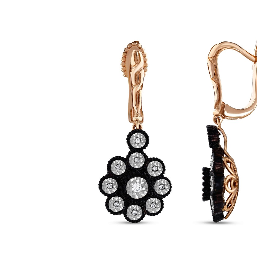 Assos Pırlanta 0.20 Karat Elmas Fantezi 8 Ayar Pembe Altın Küpe