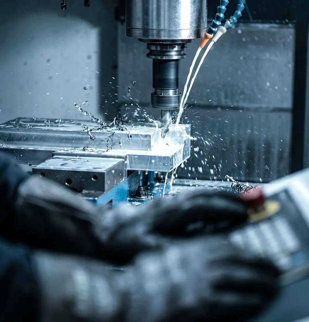 Closeup metal fabrication machine