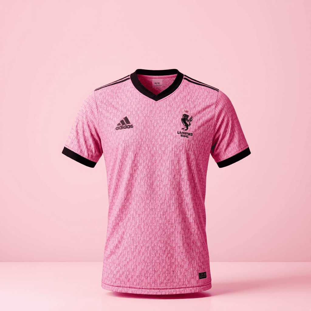 product photography of a sports jersey, designed for athletic use, featuring a team logo and sponsor branding