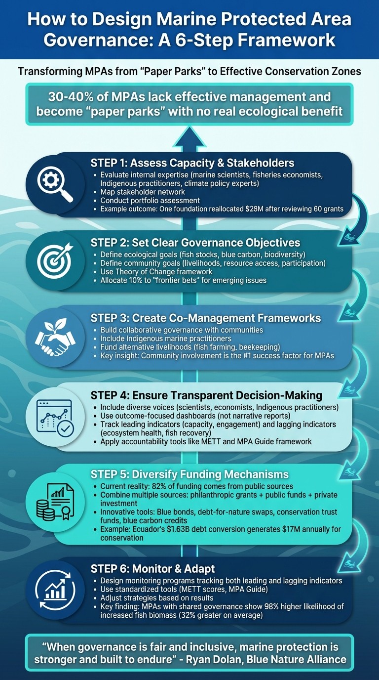 6-Step Framework for Designing Effective Marine Protected Area Governance