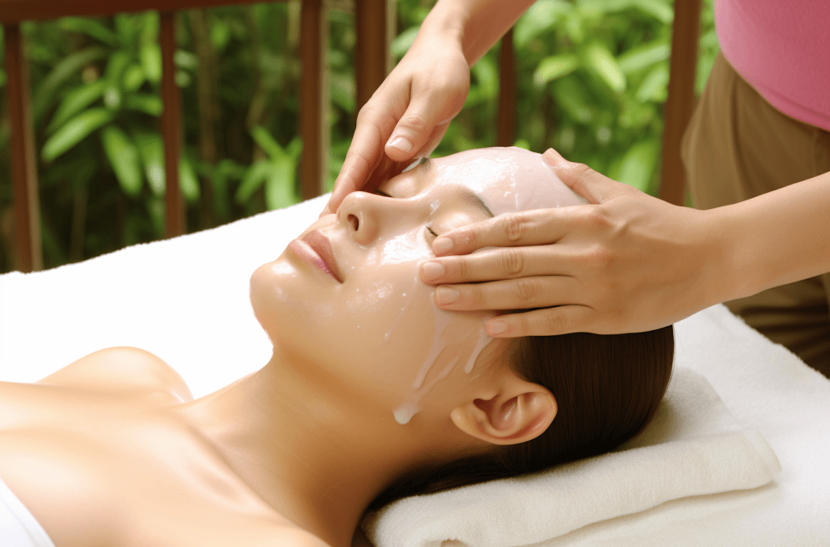 man massaging woman's body