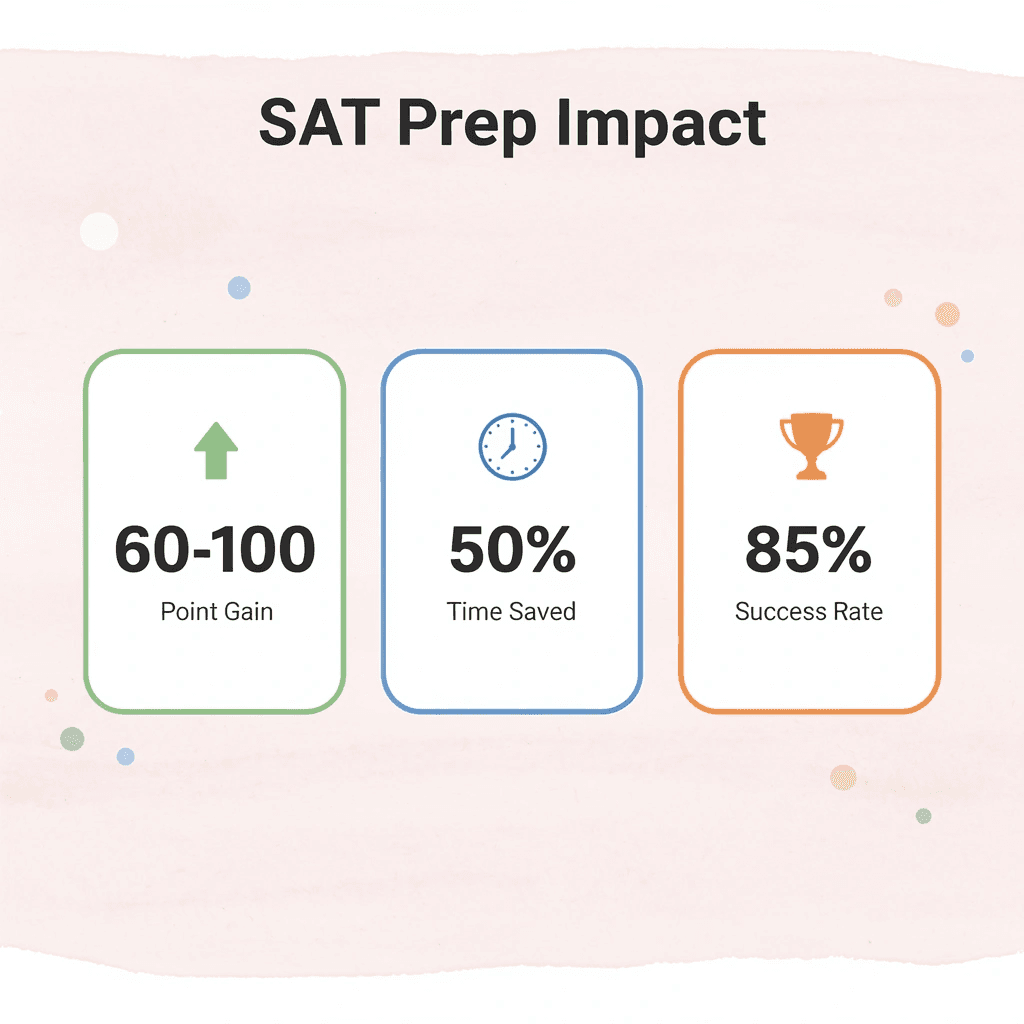 Statistics showing SAT prep class effectiveness