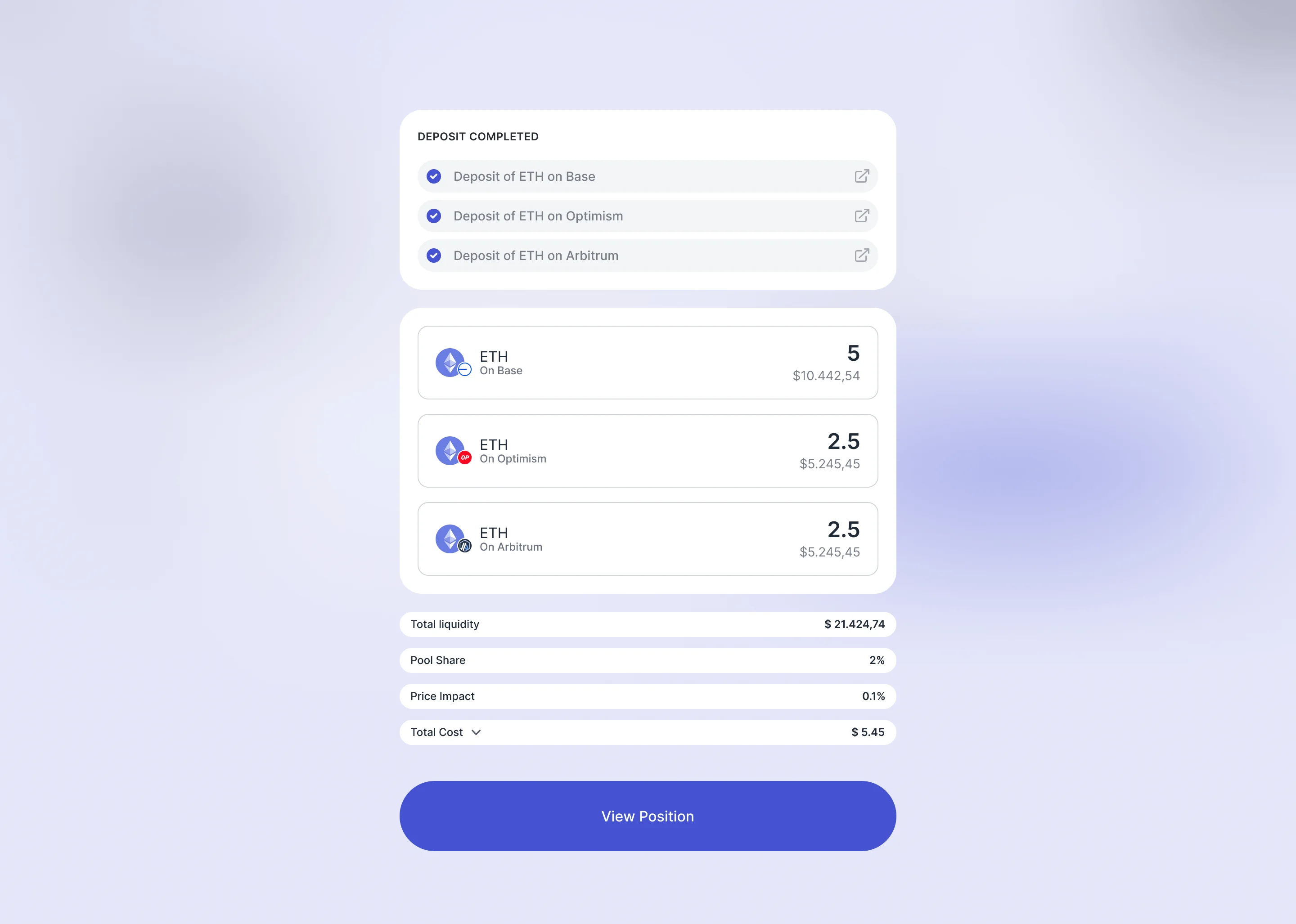 Full deposit completed