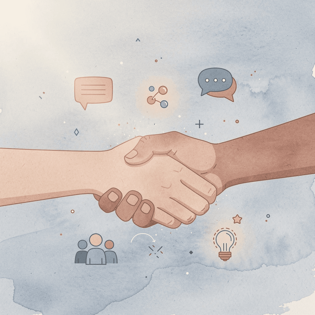  Handshake scene representing partnership between trader and prop firm