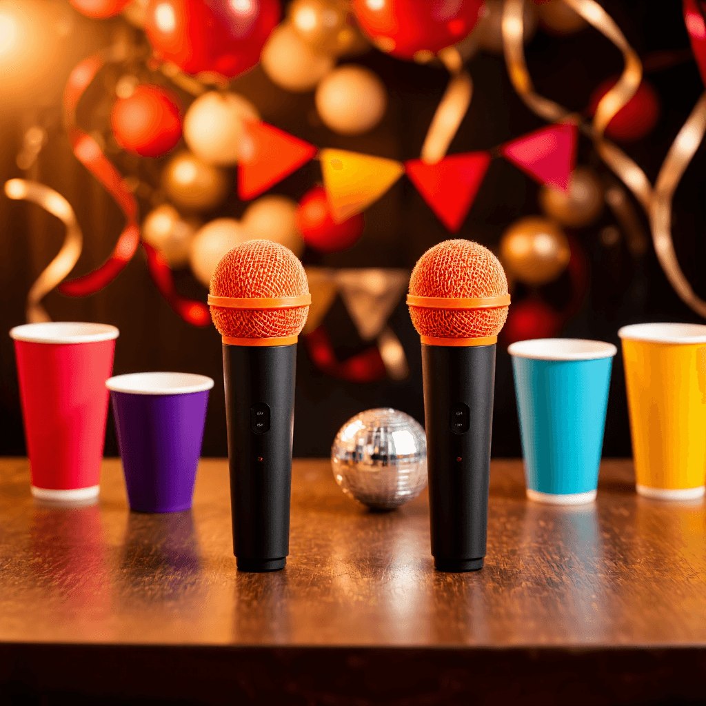 product photography of a pair of portable microphones designed for audio recording and amplification