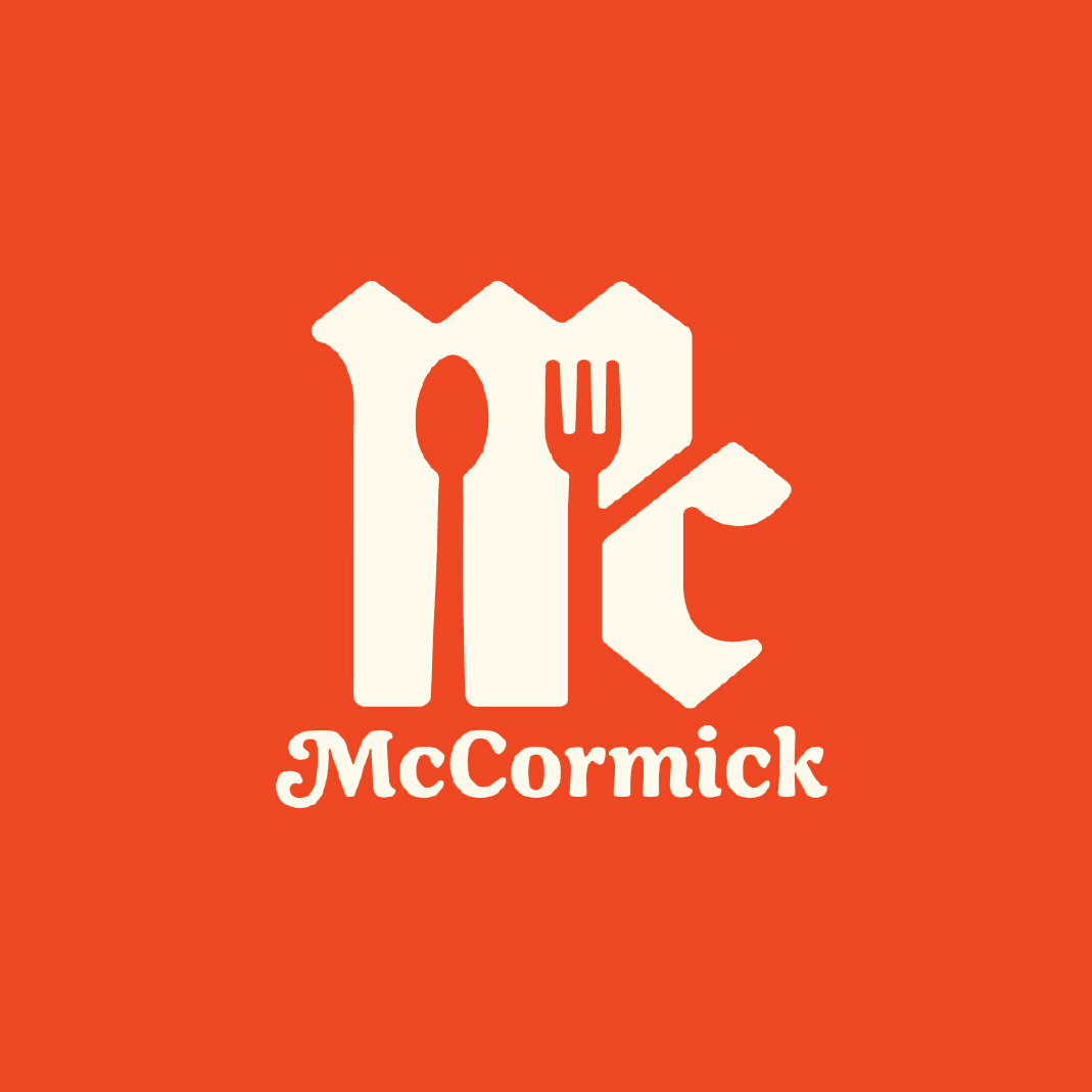 Updated McCormick logo that now features a fork and spoon icon.